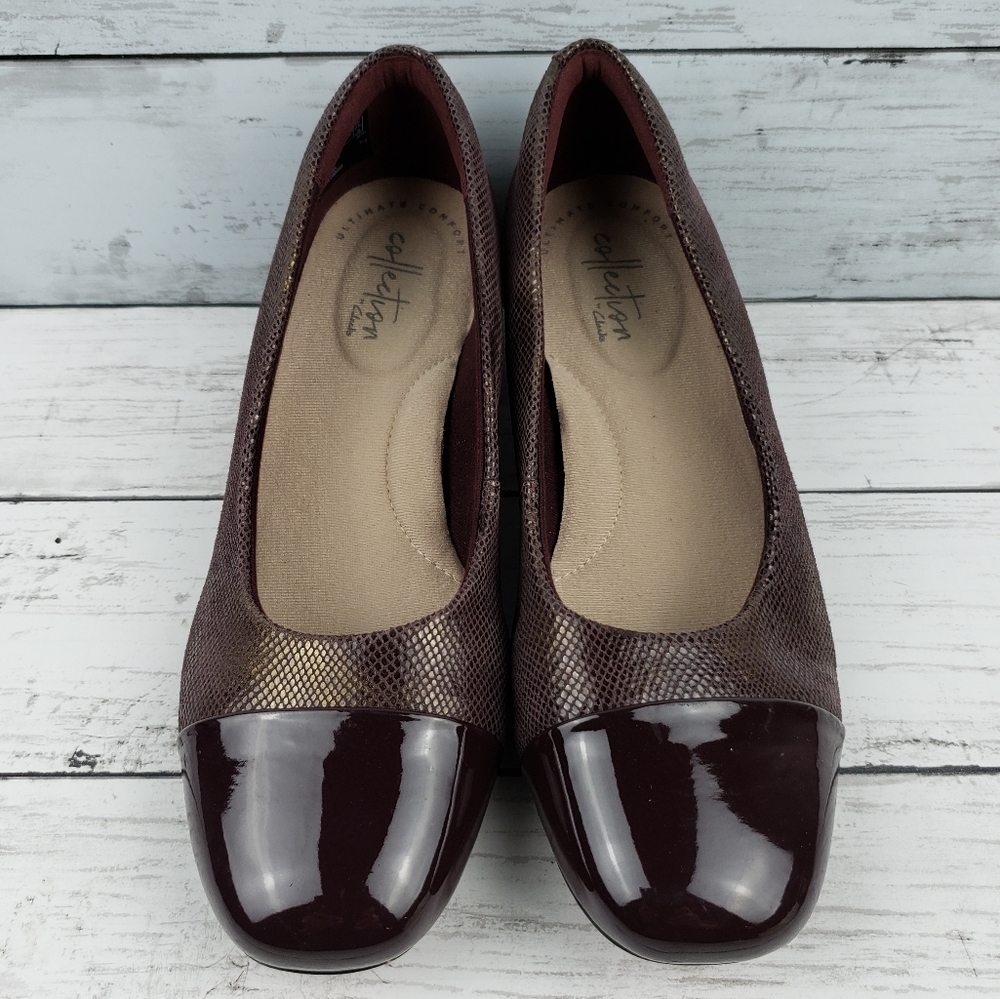 401git Clarks CHARTLI DIVA SNAKE PRINT EMBOSSED PUMP